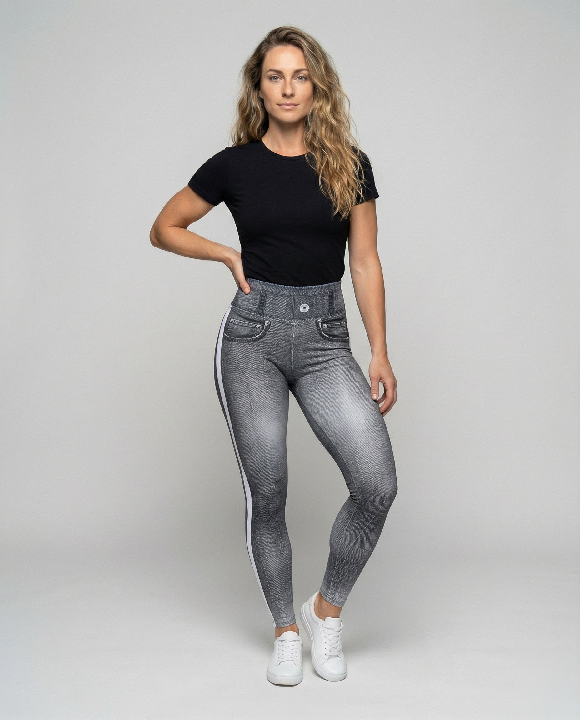 Damen Kontur Leggings Jeansoptik Po-Lift - Norvielle