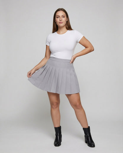 Damen Midirock Taillenlang mit Boxfalten - Norvielle