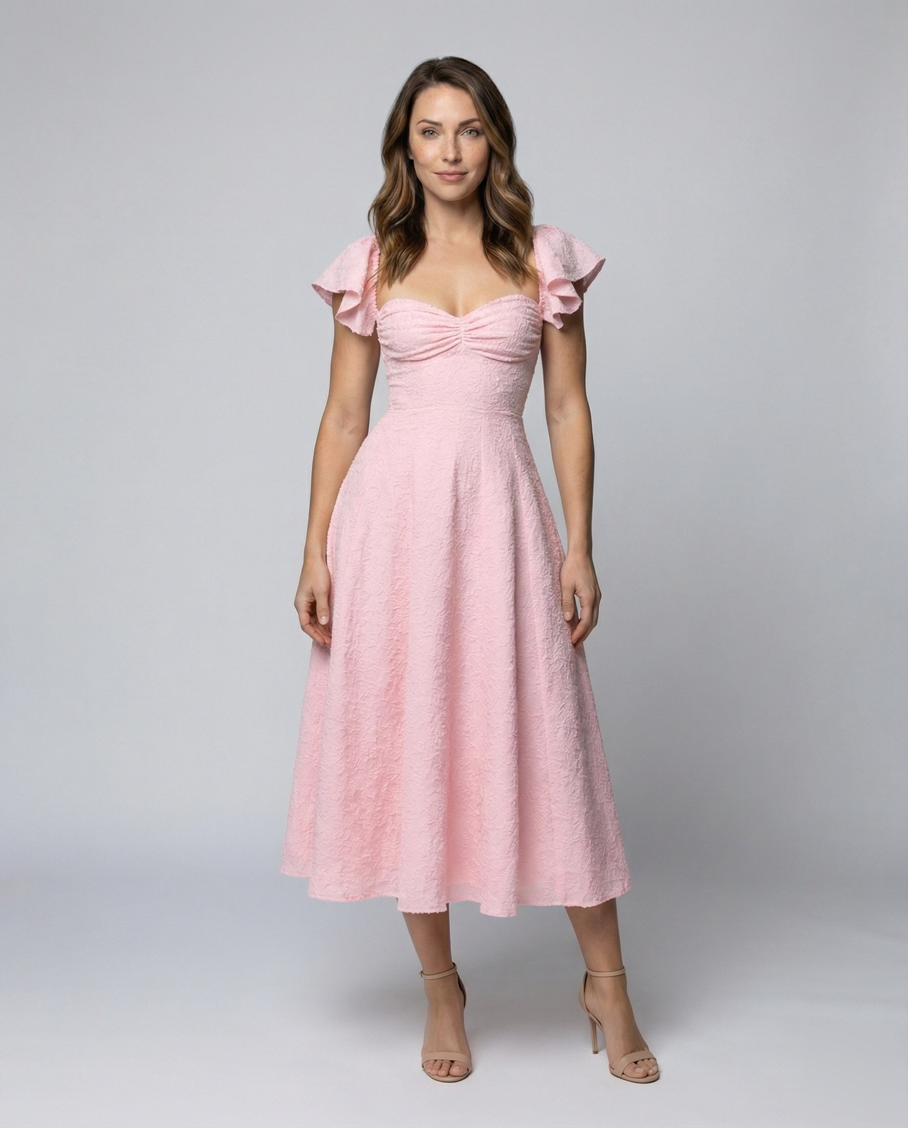 Damen Midikleid Jacquard-Tellerrock - Norvielle