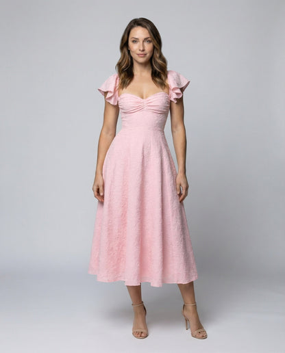 Damen Midikleid Jacquard-Tellerrock - Norvielle