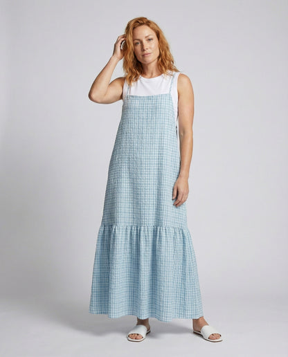 Damen Maxikleid Vichy-Karo Stoff - Norvielle