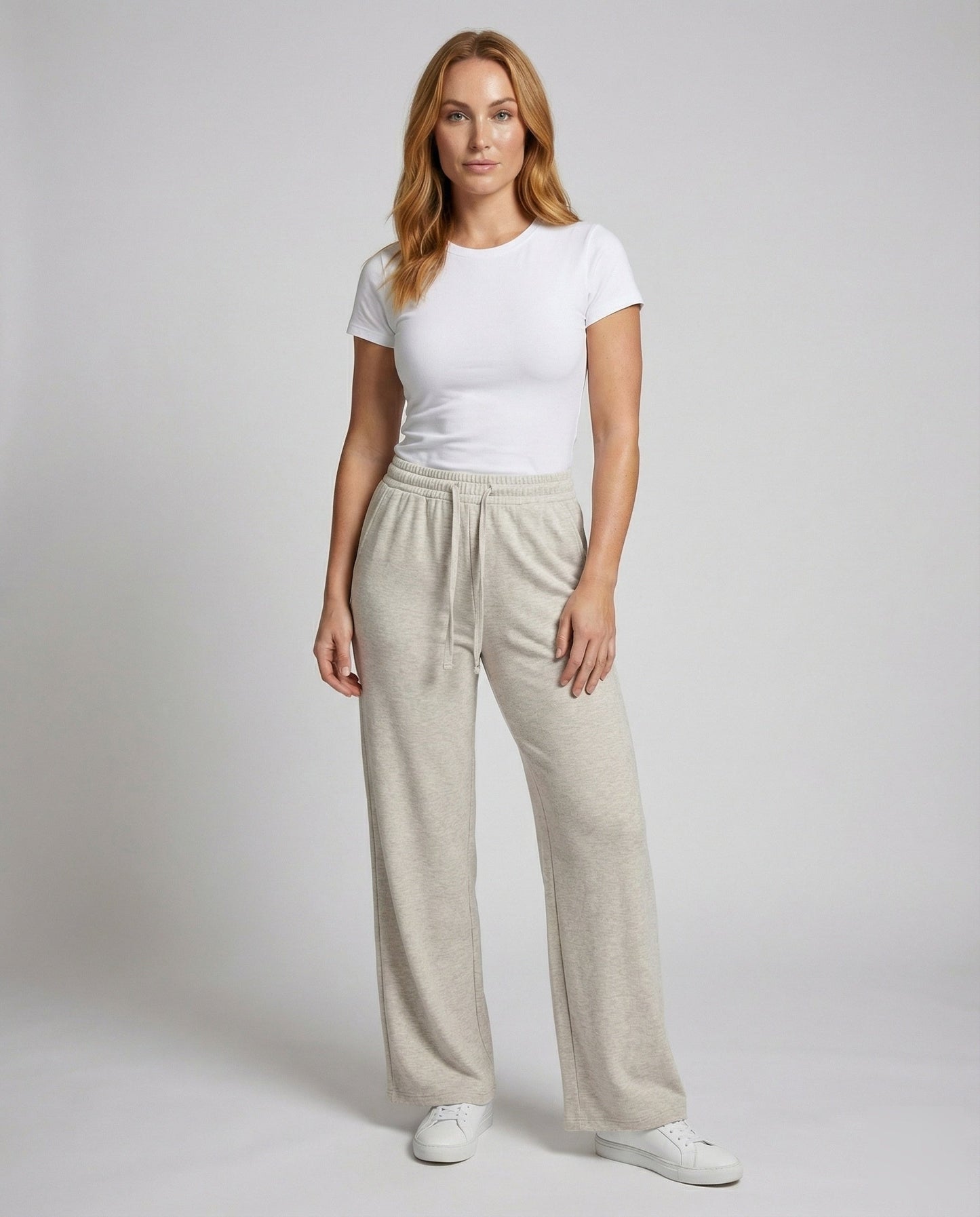 Damen Palazzohose Weites Jersey Mit Kordel - Norvielle
