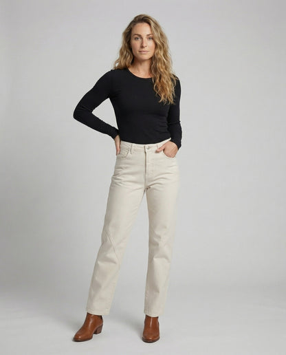 Damen Weite Jeanshose Geschwungene Naht - Norvielle