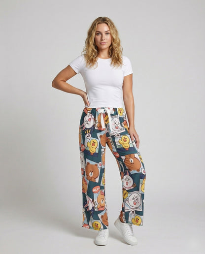 Damen Pyjama-Hose Weite Zierschleife - Norvielle