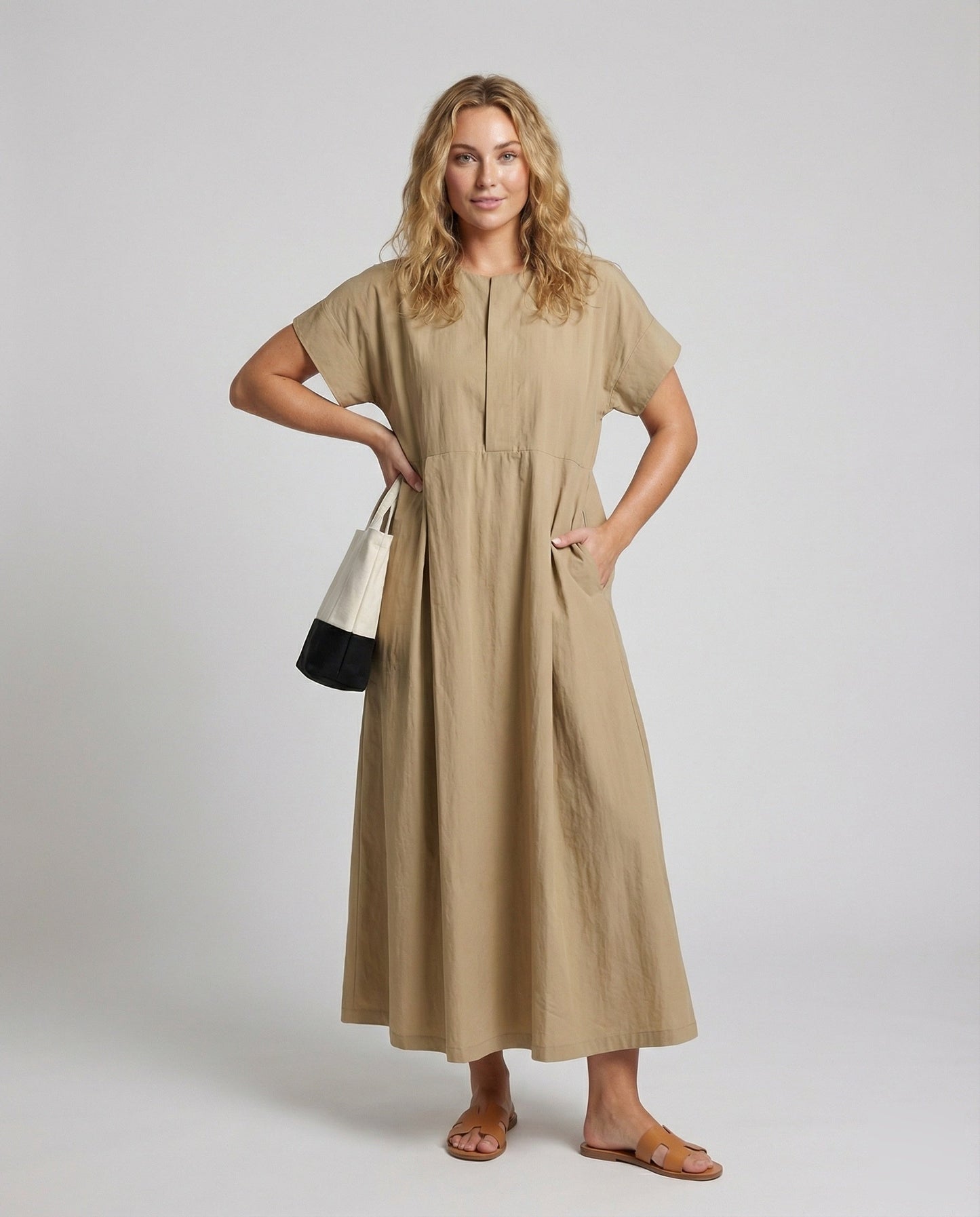 Damen Maxikleid Weit Kastig - Norvielle