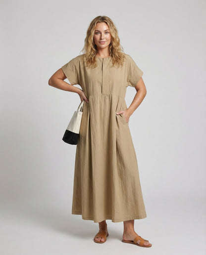 Damen Maxikleid Weit Kastig - Norvielle