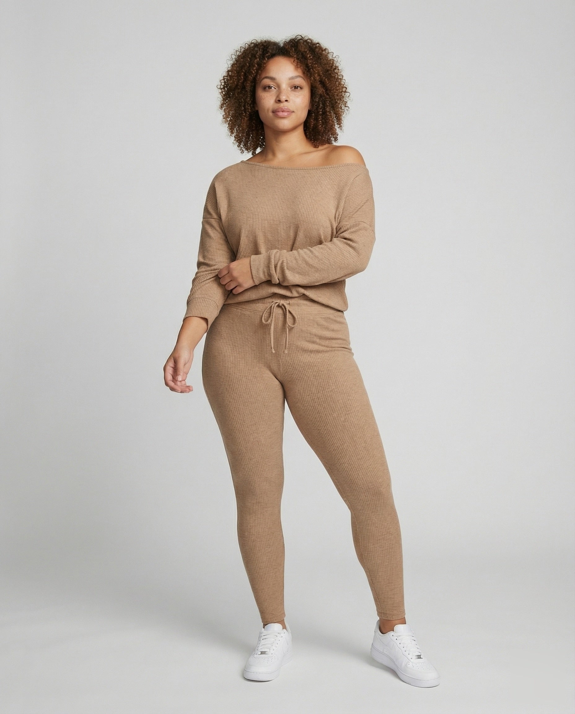 Damen Strick-Loungewear-Set Oversized-Schultern - Norvielle
