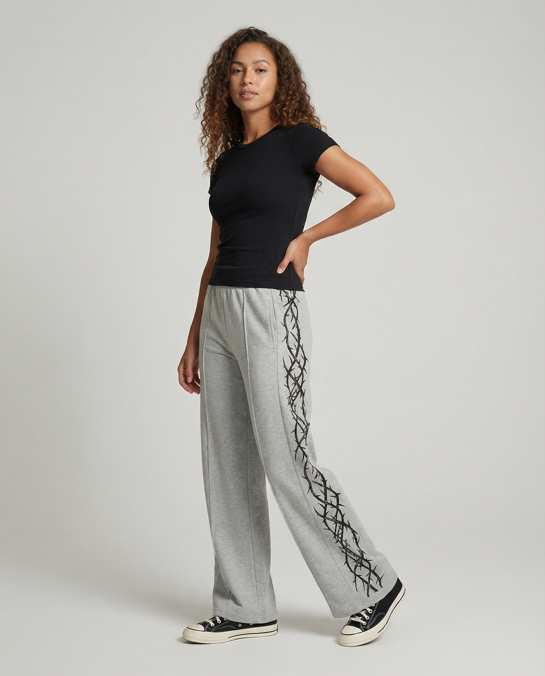 Unisex Jogginghose Stacheldraht-Print Weite Passform - Norvielle