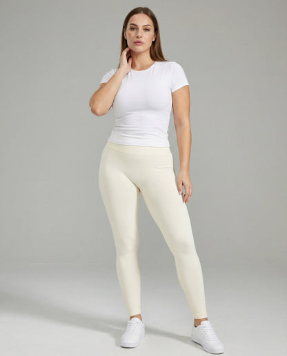 Damen Trainingsleggings Nahtlos Rippstruktur - Norvielle