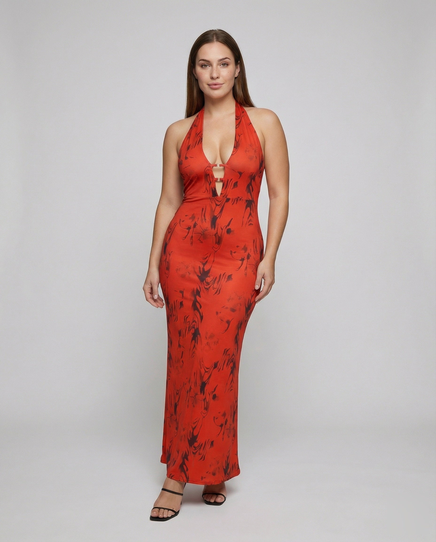 Damen Maxikleid mit Zierösen und Nackenhalter - Norvielle
