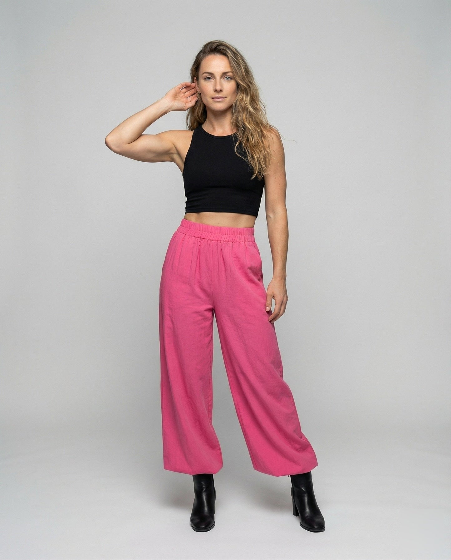 Damen Maxihose Plissiert Leinenoptik - Norvielle