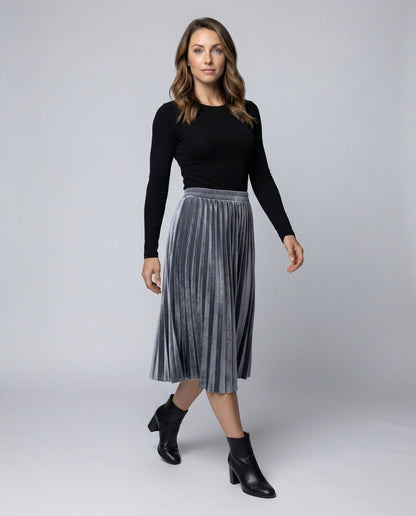 Damen Leder-Stiefelette Schnallenriemen Schwarz - Norvielle