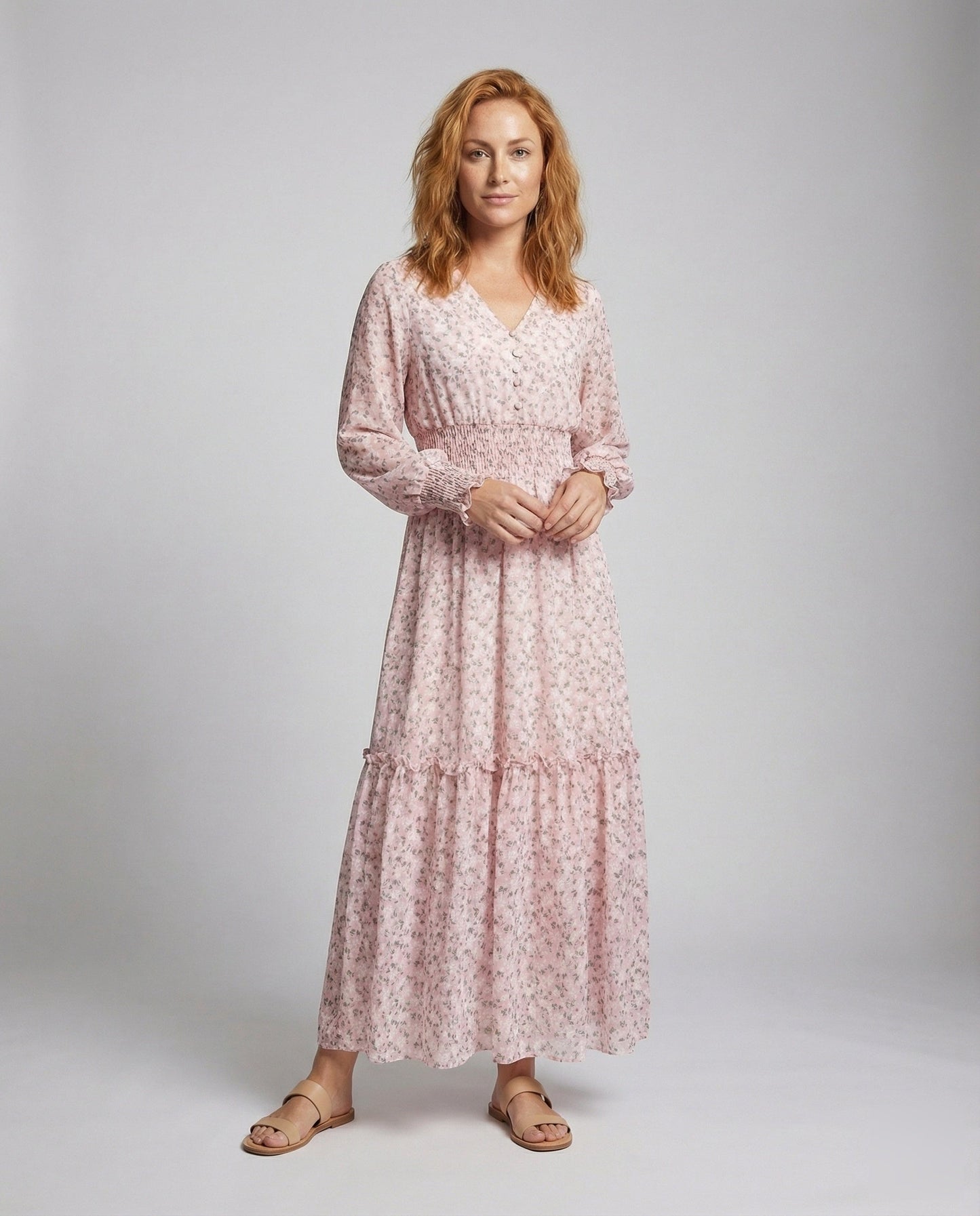 Damen Maxikleid Chiffon Stufenrock Romantisch - Norvielle