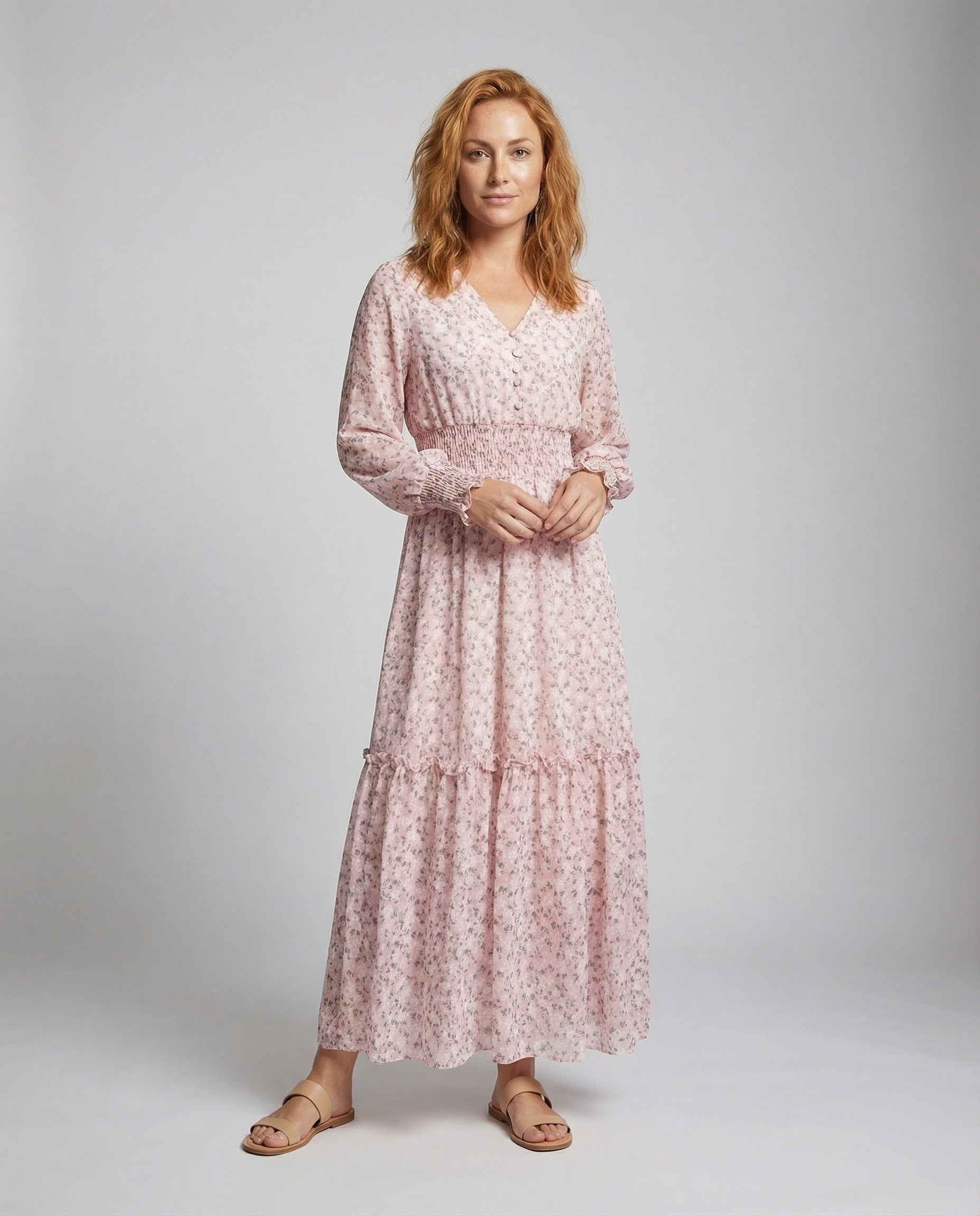 Damen Maxikleid Chiffon Stufenrock Romantisch - Norvielle