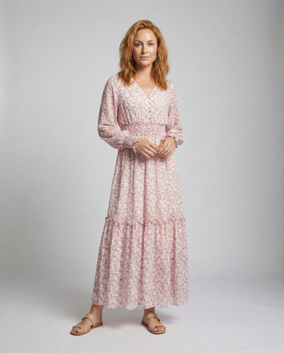 Damen Maxikleid Chiffon Stufenrock Romantisch - Norvielle
