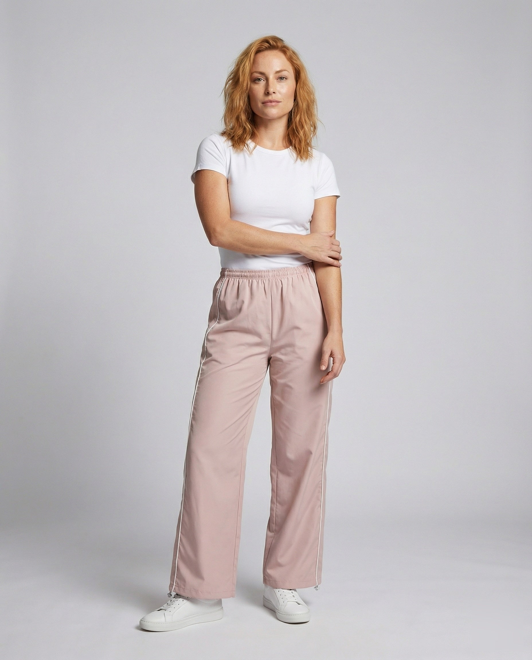 Damen Satin Jogginghose Paspeliert Schwarz - Norvielle