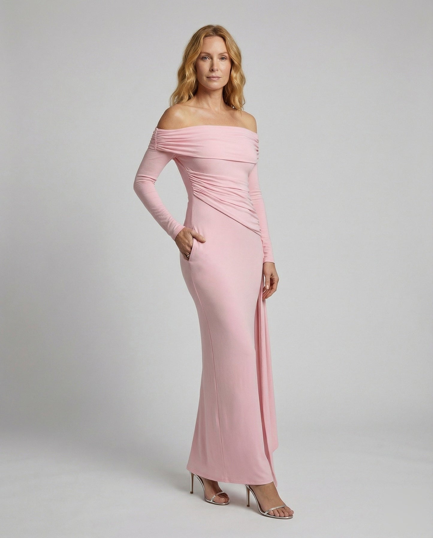 Damen Abendkleid Schulterfrei Mit Schleppe - Norvielle
