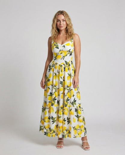 Damen Maxikleid Sommer Volantrock - Norvielle