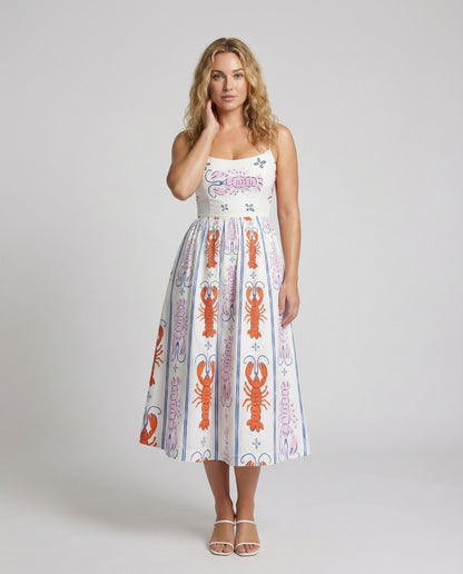 Damen Trägerkleid Hummer-Print Sommerkleid - Norvielle