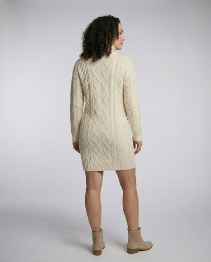 Beiges Midikleid Weiches Strick