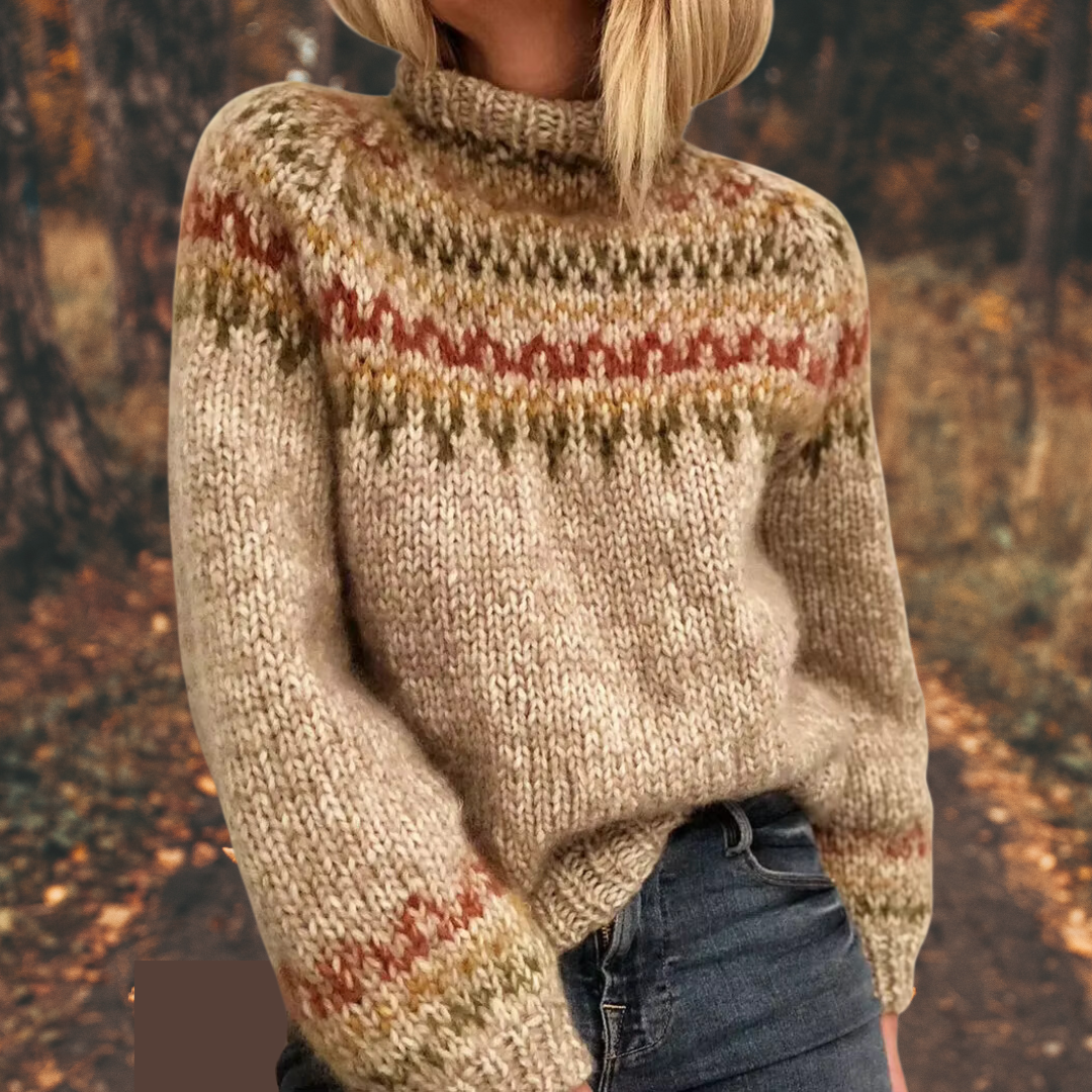 Damen Strickpullover Nordic Look Merino - Norvielle
