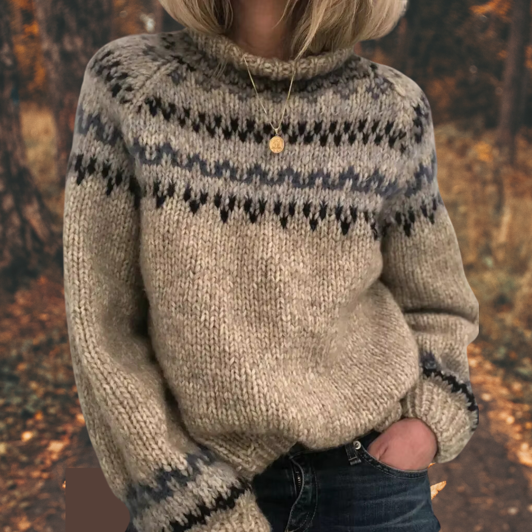 Damen Strickpullover Nordic Look