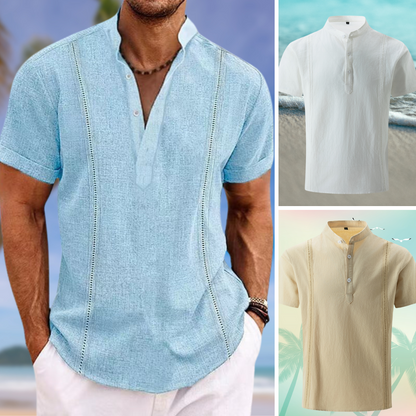 Norvielle Herren Sommershirt mit Stickerei