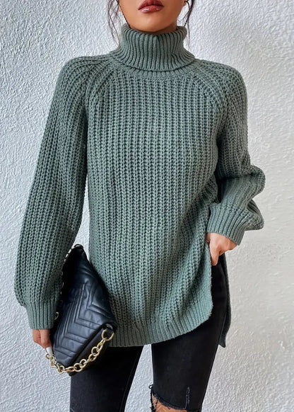 Damen Winter Rollkragenpullover Rippstruktur - Norvielle