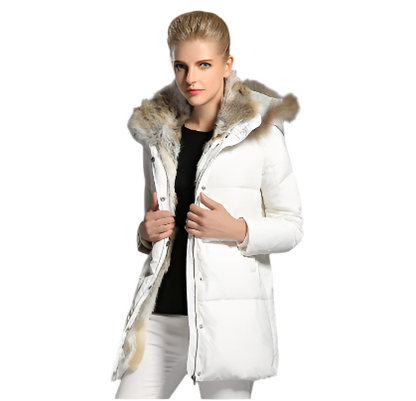 Damen Winterjacke Gepolstert Mit Kapuze