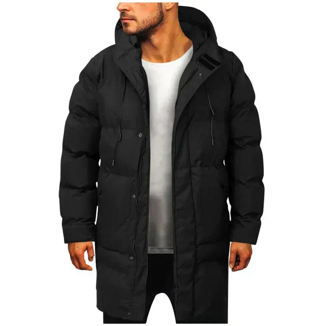 Herren Daunenjacke Gepolstert Kapuze Schwarz - Norvielle