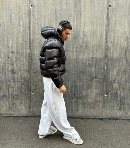 Pufferjacke - Glänzende Winterjacke mit Kapuze für Männer-Chaps Herrenmode