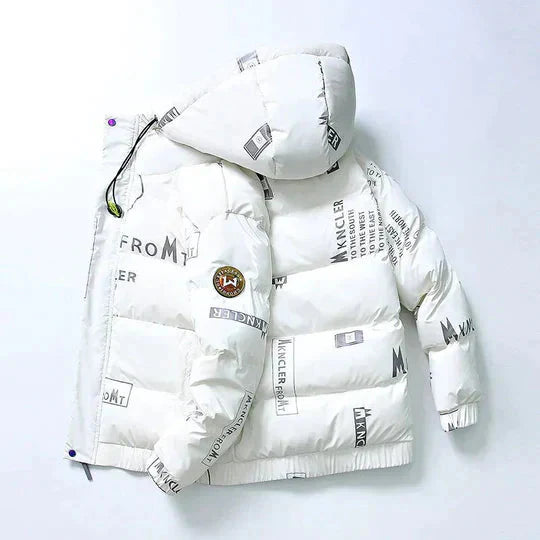 Herren Daunenjacke Kapuzenjacke Zip-Up Puffer Schwarz - Norvielle