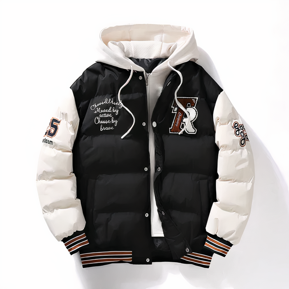 Herren Winterjacke Pufferjacke mit Kapuze und Reißverschluss - Norvielle