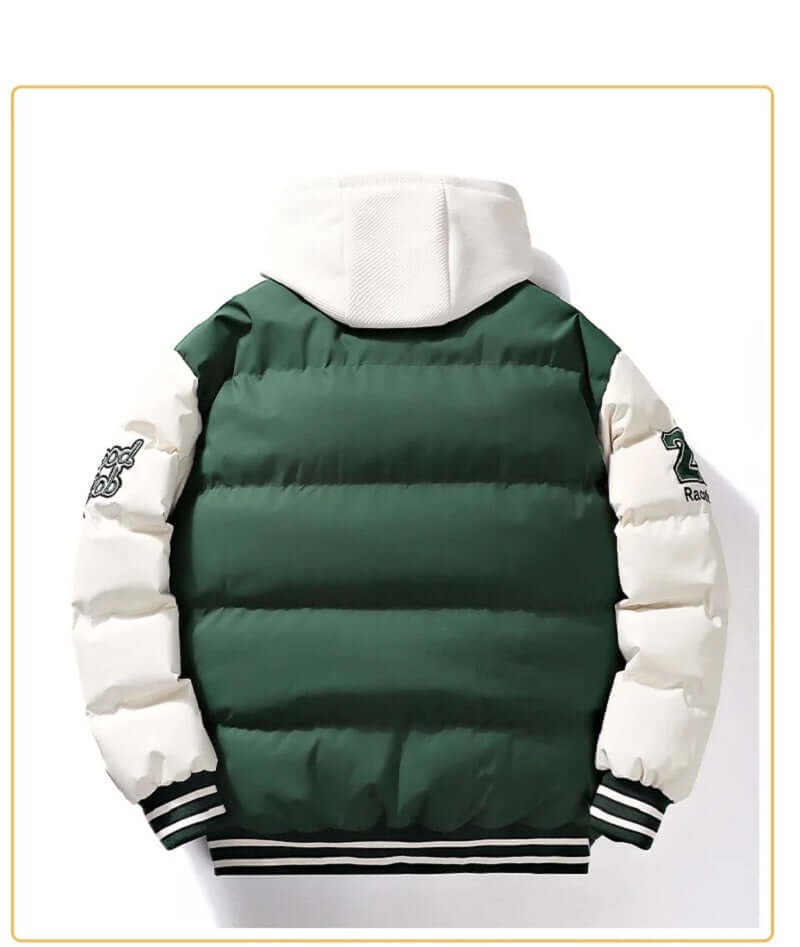 Herren Winterjacke Wattiert Mit Kapuze Baseballjacke Schwarz - Norvielle