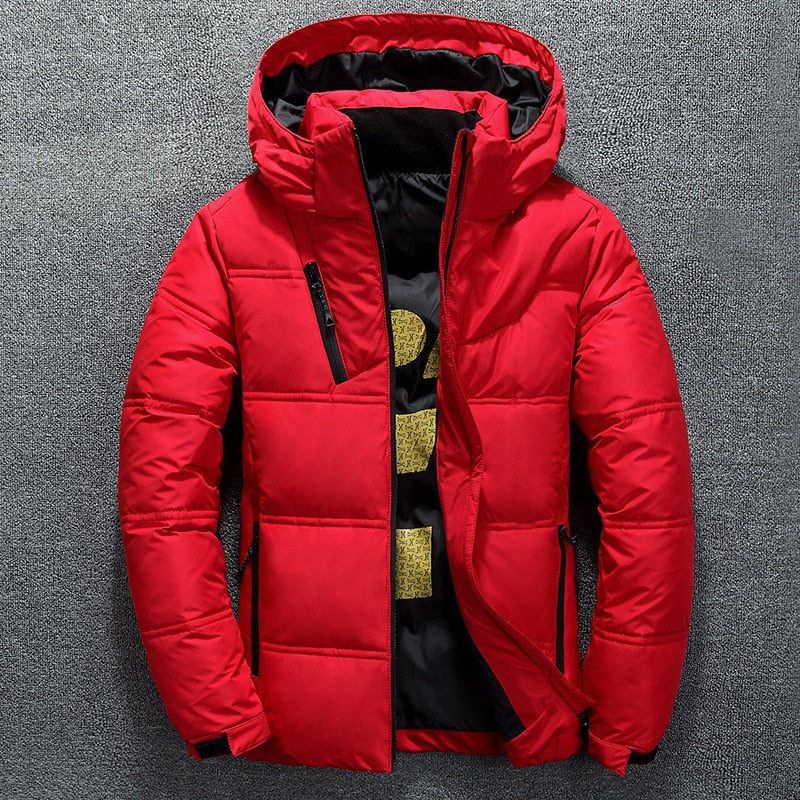 Herren Daunenjacke Warme Kapuzenjacke Schwarz - Norvielle