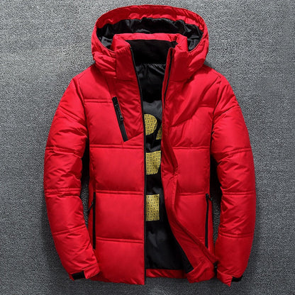 Herren Daunenjacke Warme Kapuzenjacke Schwarz - Norvielle