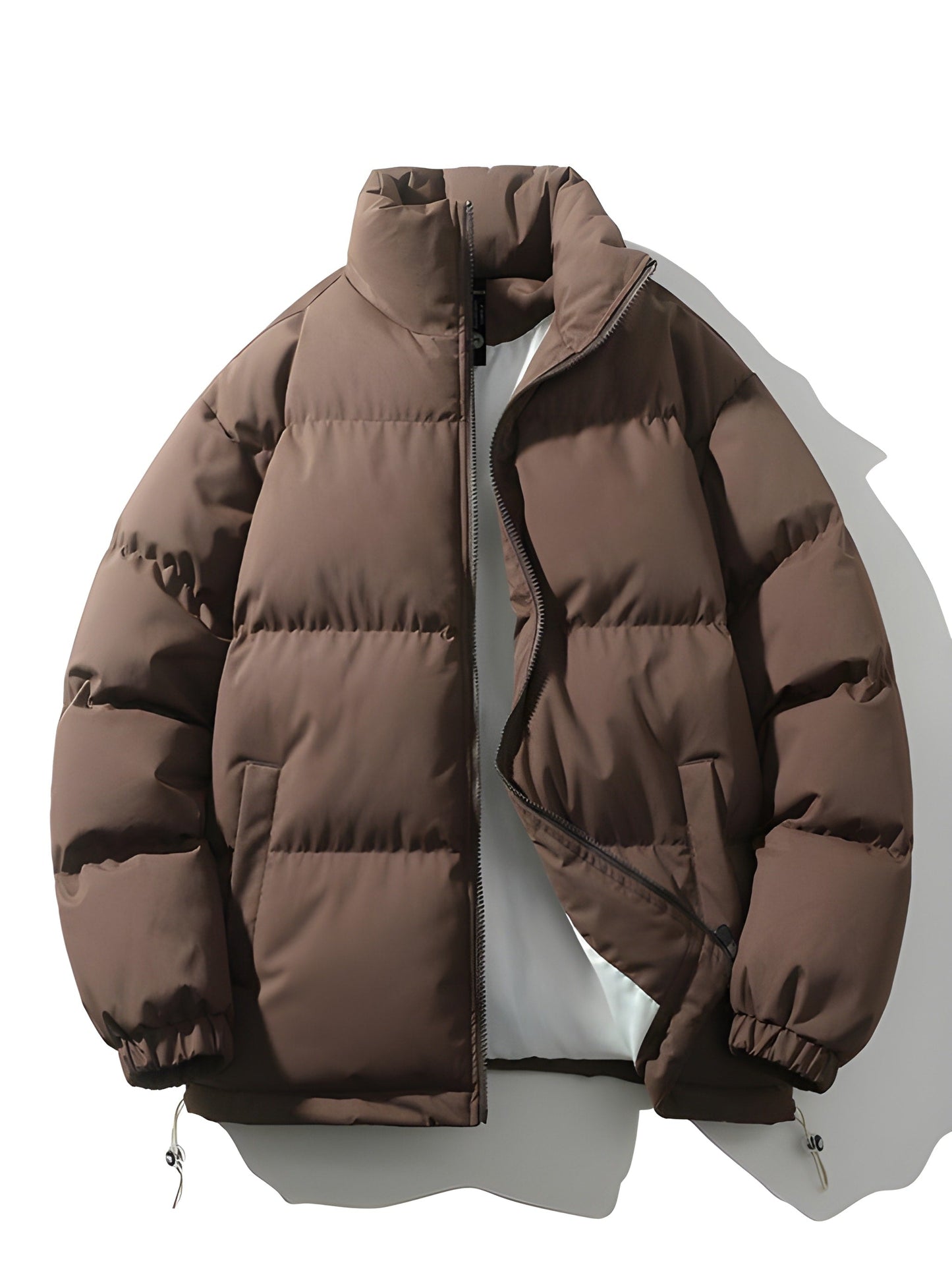 Herren Pufferjacke Warmgefüttert Übergröße Schwarz - Norvielle