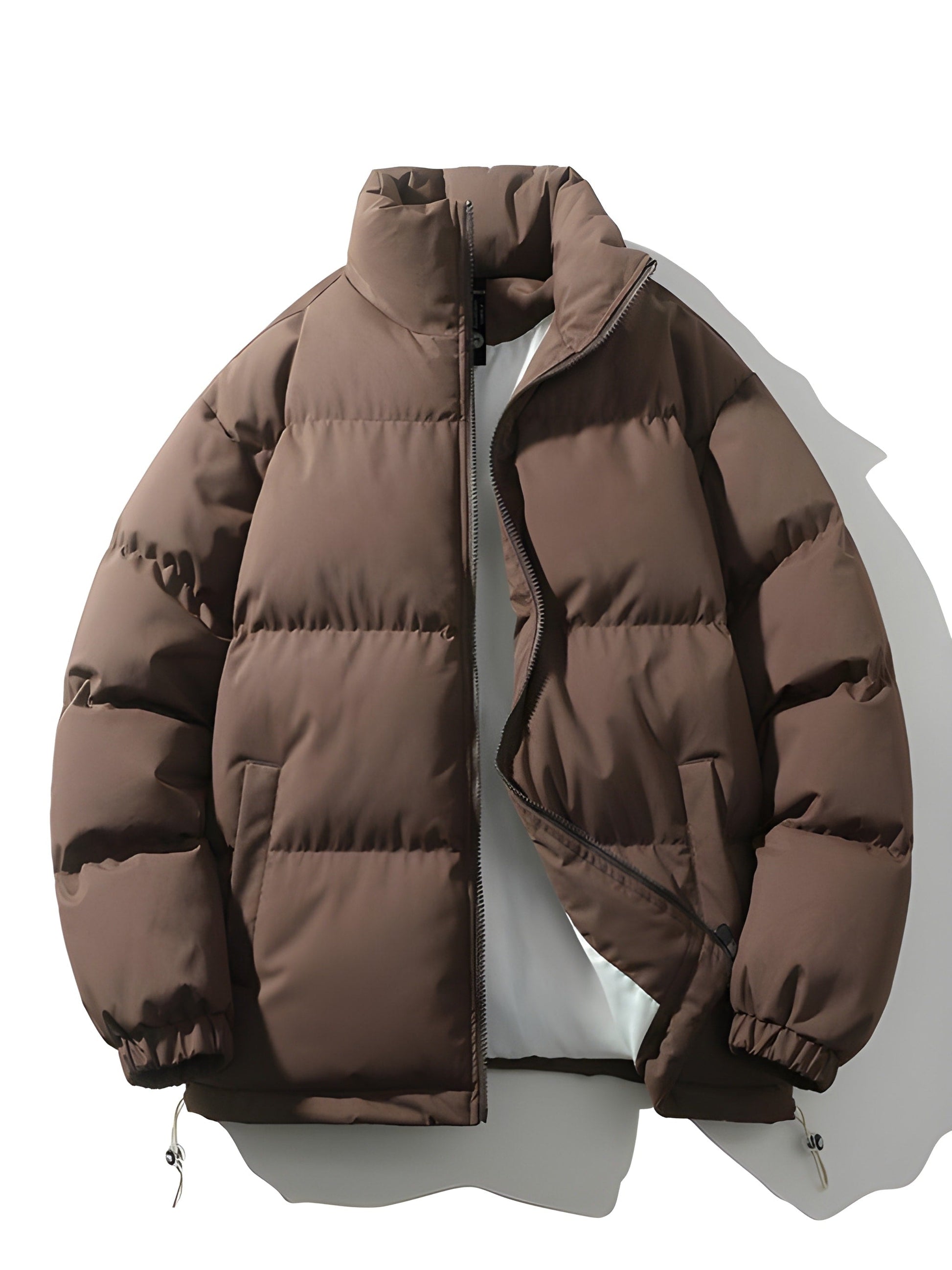 Herren Pufferjacke Warmgefüttert Übergröße Schwarz - Norvielle