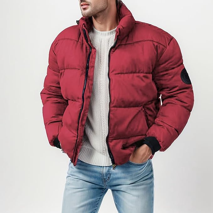 Pufferjacke – Warme, wattierte Winterjacke mit Reißverschluss für Herren-Chaps Herrenmode