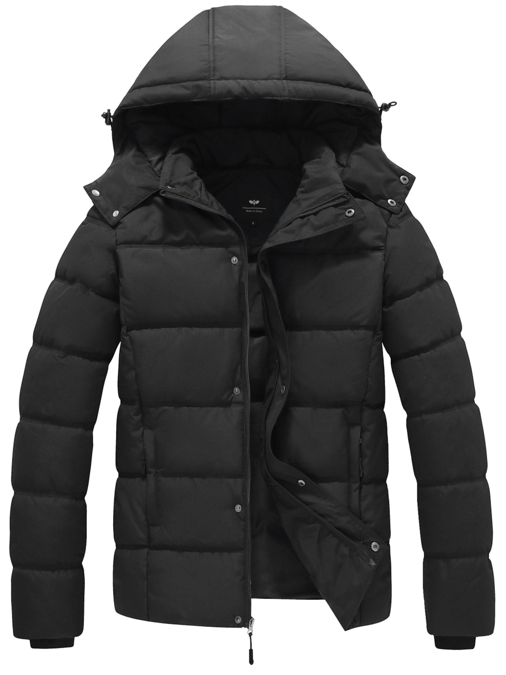 Herren Winter-Daunenjacke Wasserdicht Kapuze Schwarz - Norvielle