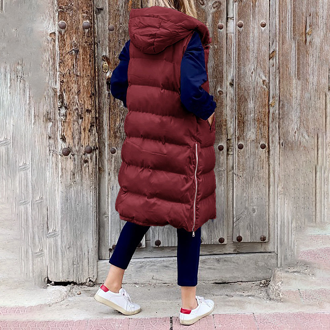 Damen Langkapuzenweste Winterbekleidung