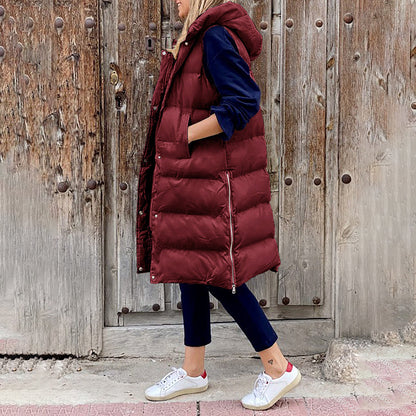 Damen Langkapuzenweste Winterbekleidung