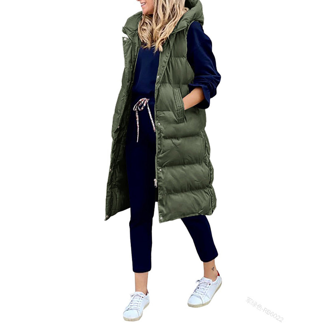 Damen Langkapuzenweste Winterbekleidung