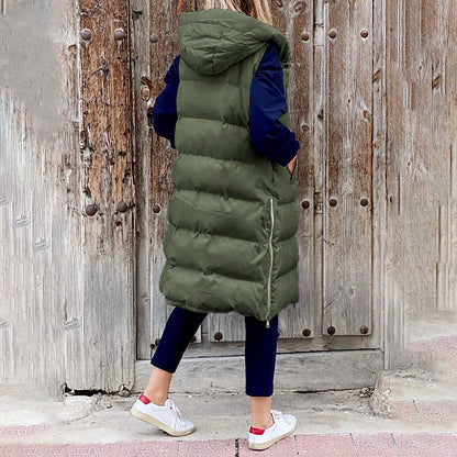 Damen Langkapuzenweste Winterbekleidung