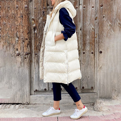 Damen Langkapuzenweste Winterbekleidung