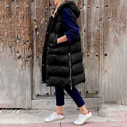 Damen Langkapuzenweste Winterbekleidung