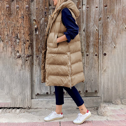 Damen Langkapuzenweste Winterbekleidung - Norvielle