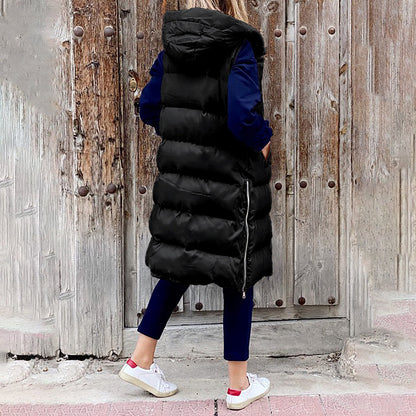 Damen Langkapuzenweste Winterbekleidung