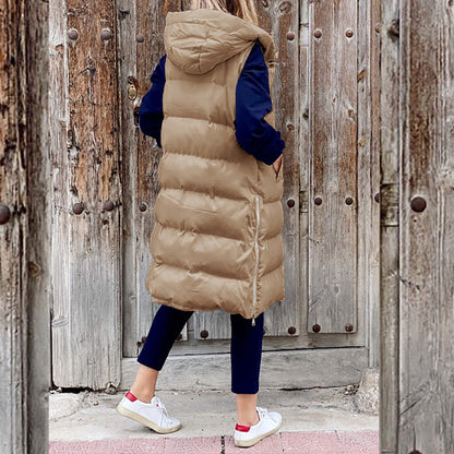 Damen Langkapuzenweste Winterbekleidung