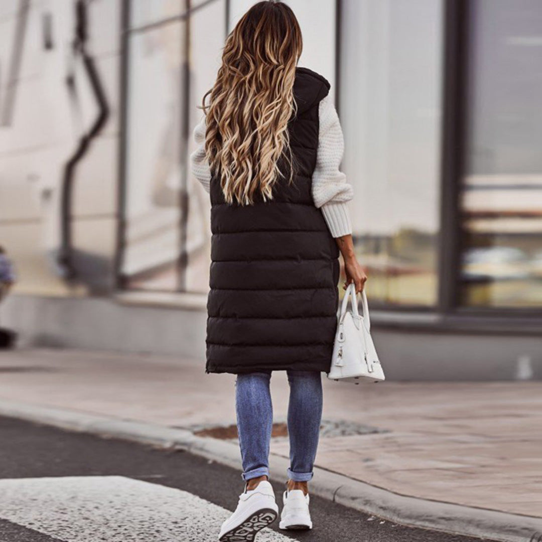 Damen Langkapuzenweste Winterbekleidung